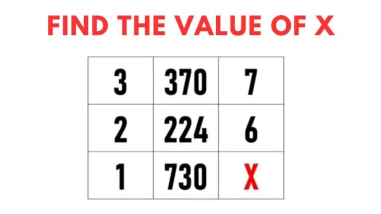 Brain Teaser Maths Number Puzzle: Find the value of X