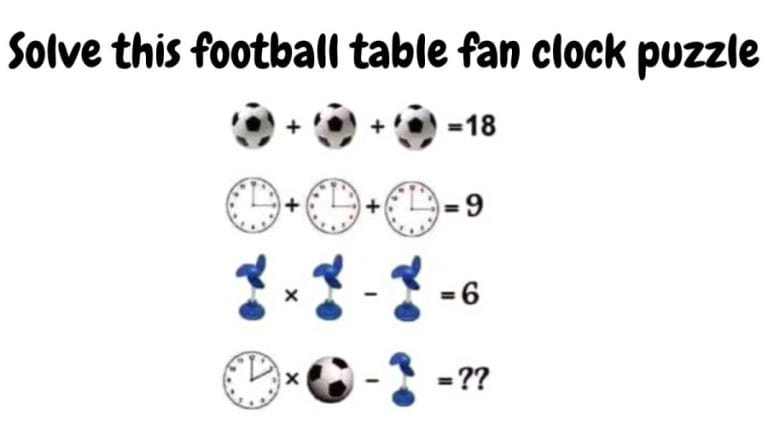 Brain Teaser: Solve this football table fan clock puzzle