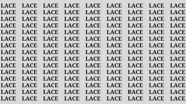 Word Finding Optical Illusion: Can you find the Word Race among Lace in 15 Seconds?